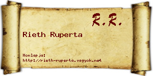 Rieth Ruperta névjegykártya